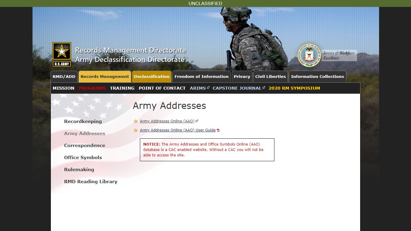 RMDA Records Management Programs - United States Army